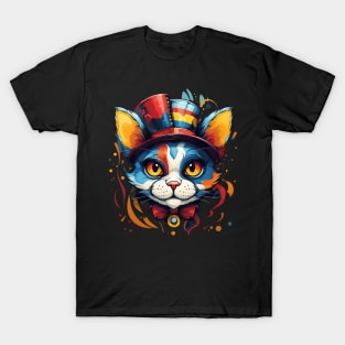 Clown cat funny vintage fantasy hatter. Cat clown T-Shirt